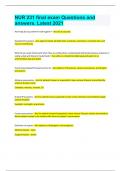 NUR 231 final exam Questions and answers&period; Latest 2021