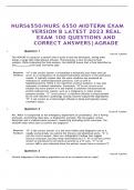 NURS6550&sol;NURS 6550 MIDTERM EXAM  VERSION B LATEST 2023 REAL  EXAM 100 QUESTIONS AND  CORRECT ANSWERS&vert;AGRADE