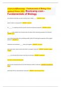 Bootcamp.com - Fundamentals of Biology..(Answered)Bootcamp - Fundamentals of Biology Test; updated Winter 2022. questions with accurate answers
