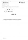 Cambridge English Empower C1 Unit Progress Test 6 ANSWER KEY