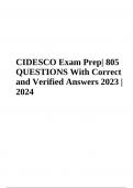 CIDESCO Exam Prep | 805 QUESTIONS With Correct and Verified Answers 2023 | 2024