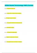 HOSA Dental Terminology 100&percnt; Correct