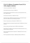 US & GA History Exemption Exam &lpar;UGA&rpar; with complete solutions