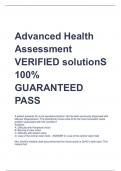 Advanced Health  Assessment Test 1 VERIFIED SOLUTIONS  100% PASS