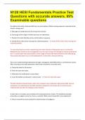 N120 HESI Fundamentals Practice Test Questions with accurate answers. 99% Examinable questions
