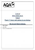 A-level PSYCHOLOGY 7182/3 Paper 3	Issues and options in psychology  Reviewed Mark Scheme.