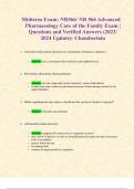 Midterm Exam&colon; NR566&sol; NR 566 Advanced Pharmacology Care of the Family Exam &vert; Questions and Verified Answers &lpar;2023&sol; 2024 Update&rpar;- Chamberlain