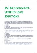 ASE A4 practice test. VERIFIED 100%  SOLUTIONS