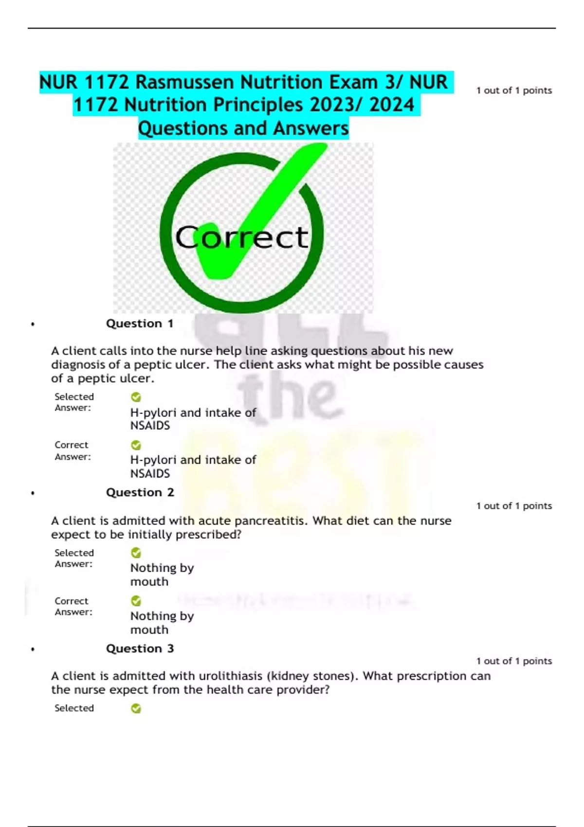 Nur 1172 Rasmussen Nutrition Exam 3 Nur 1172 Nutrition Principles 2023