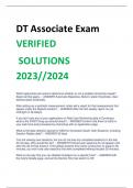 DT Associate Exam VERIFIED SOLUTIONS  2023//2024