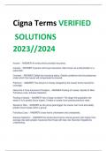 Cigna Terms VERIFIED SOLUTIONS  2023//2024