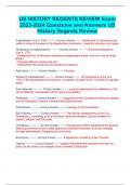US HISTORY REGENTS REVIEW Exam  2023-2024 Questions and Answers US  History Regents Review