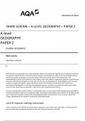 MARK SCHEME – A-LEVEL GEOGRAPHY – PAPER 2 A-level GEOGRAPHY PAPER 2 HUMAN GEOGRAPHY Mark scheme Specimen material v1.1