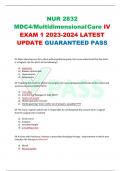 MDC IV|MDC 4|NUR 2832| MULTIDIMENSIONAL CARE 4 EXAM 1 ACCURATELY SOLVED AND GRADED A| LATEST UPDATE 20232024