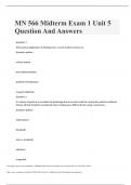MN 566 Midterm Exam 1- Unit 5 Question And Answers