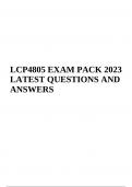 LCP4805 EXAM PACK 2023 LATEST QUESTIONS AND ANSWERS
