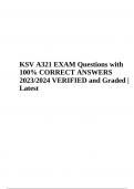 KSV A321 EXAM Questions with 100% CORRECT ANSWERS 2023/2024 VERIFIED and Graded | A321 KSV Exam Questions with Verified Answers 2023/2024 & Medical KSV Exam Questions with Correct Answers 2023 | 2024 (Verified Answers)