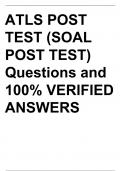 ATLS POST TEST (SOAL POST TEST) Questions and 100% VERIFIED ANSWERS