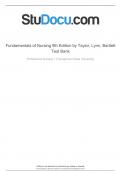 TEST BANK FOR FUNDAMENTALS OF NURSING 9TH EDITION BY TAYLOR_ 2023 Complete all chapters 1-46 ,Answered with rationales