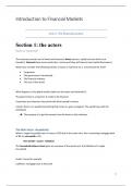 Financial Markets summary with lots of notes