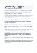 Fundamentals of Cyber Risk Management Exam 2023