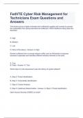 FedVTE Cyber Risk Management for Technicians Exam Questions and Answers