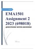 EMA1501 Assignment 2 2023 (698018)
