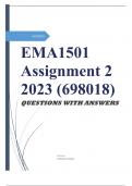 EMA1501 Assignment 2 2023 &lpar;698018&rpar;