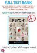 Test Bank For PSYCH 5, Introductory Psychology 5th Edition By Spencer A. Rathus 9781305662704 Chapter 1-14 Complete Guide .