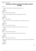 Test Bank for Quantitative Methods for Business 13th Edition Anderson &sol; All Chapters 1 - 17 &sol; Full Complete 2023