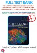 Test Bank For Neuroscience: Exploring the Brain, Enhanced Edition 4th Edition By Mark Bear; Barry Connors; Michael A. Paradiso 9781284211283 All Chapters .