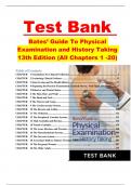 Bates’ Guide ToTest bank Physical Examination and History Taking 13th Edition (All Chapters 1 -20)