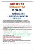 RN HESI FUNDAMENTALS ACTUAL EXAM VERSIONS 1 & 2 QUESTIONS AND CORRECT ANSWERS&vert; GUARANTEED PASS