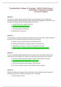 Chamberlain College of Nursing - NR222 Final Exam  Questions & Answers (Graded A) Latest Update