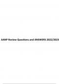AANP Review Questions and ANSWERS 2022/2023.