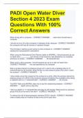 PADI Open Water Diver Section 4 2023 Exam Questions With 100% Correct Answers