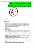 NURSING 220 Study Guide Test 1 graded A