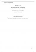 Complete Lecture notes Quantitative Analysis (HSPS131) 
