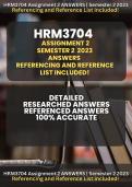 HRM3704 Assignment 2 (Answers) Semester 2 2023 (Refences Harvard Style with Reference List included) 