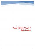 Regis NU665 Week 9 Quiz Latest with Answers