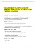 SCALED AGILE FRAMEWORK (SAFE)- LEADING SAFE CERTIFICATION 2023/2024  VERIFIED ANSWERS