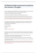 ATI Mental Health assessment questions and answers. 20 pages of comprehensive work. Rated A+