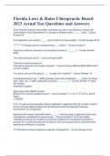 Bundle&excl;&excl; For  Florida Laws & Rules Chiropractic Board Exams with 100&percnt; Correct Answers 2023