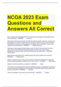 NCOA 2023 Exam Questions and Answers All Correct 