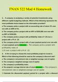FNAN 522 Module 4 Homework Questions & Answers&lpar;2023&rpar; &vert; 100&percnt; Verified