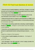 FNAN 522 Final Exam Questions and Answers 2023 &vert; 100&percnt; Verified