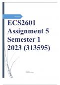 ECS2601 Assignment 5 Semester 1 2023 (313595)