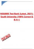 NSG 6005 Question Bank (Final & Midterm) / NSG6005 Test Bank (Latest, 2021): South University (100% Correct Q & A)