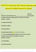 TCFP FF2 Final Exam 2023 Practice Questions and Answers (Verified Answers by Expert)