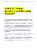 WAPS 2023 Exam Questions with Complete Solutions 